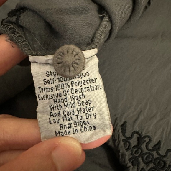 JOHNNY WAS BIYA L/S Tasseled Embroidered Gray Tunic #A3492 *FLAWED* - Picture 12 of 14